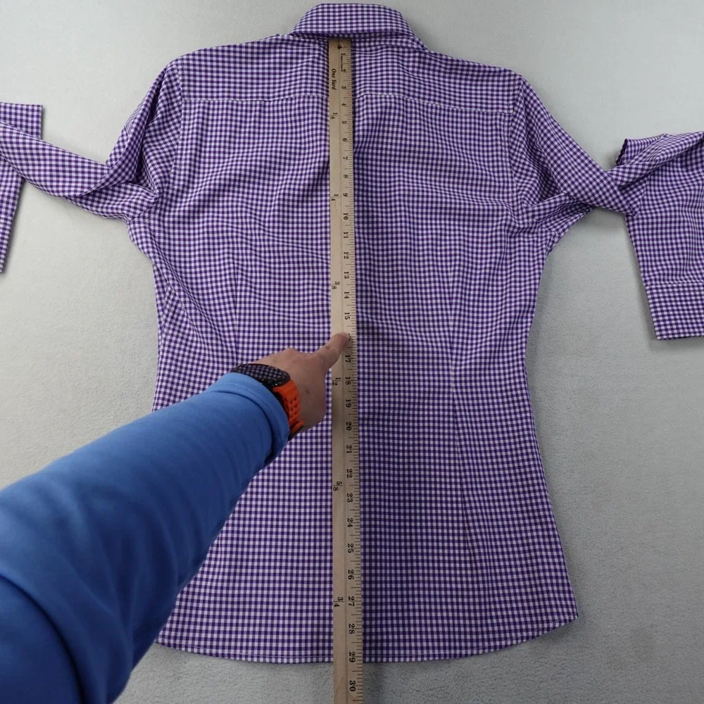 Lot of 2 State and Liberty Dress Shirts Mens Medium Check Plaid Stretch Athletic - Picture 10 of 16